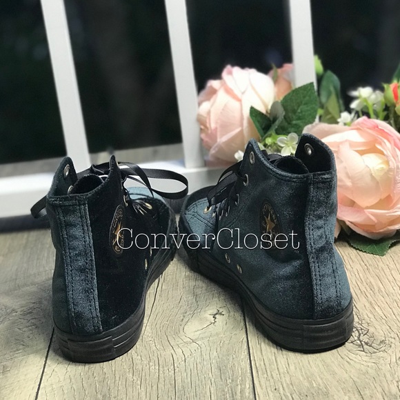 NWT Converse Ctas HI Velvet Black WMNS. AUTHENTIC - Picture 3 of 7